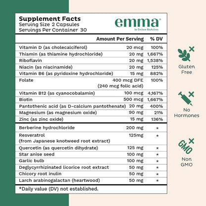 Emma Gut Health Doctors Endorsed Supplement - 60 Capsules